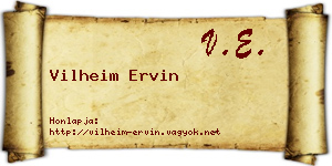 Vilheim Ervin névjegykártya